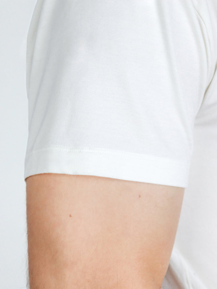 Rumpy Bamboo Men Undershirt Long AF V Neck#color_white-with-white-thread