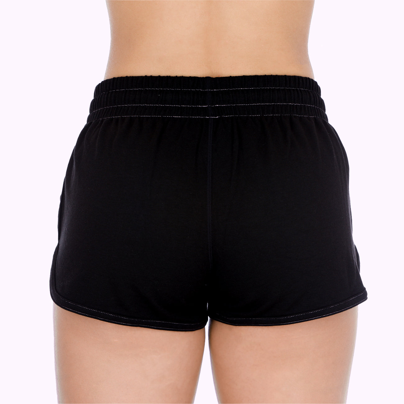 Rumpy Bamboo Women Soft Shorts#color_black-with-pink-thread