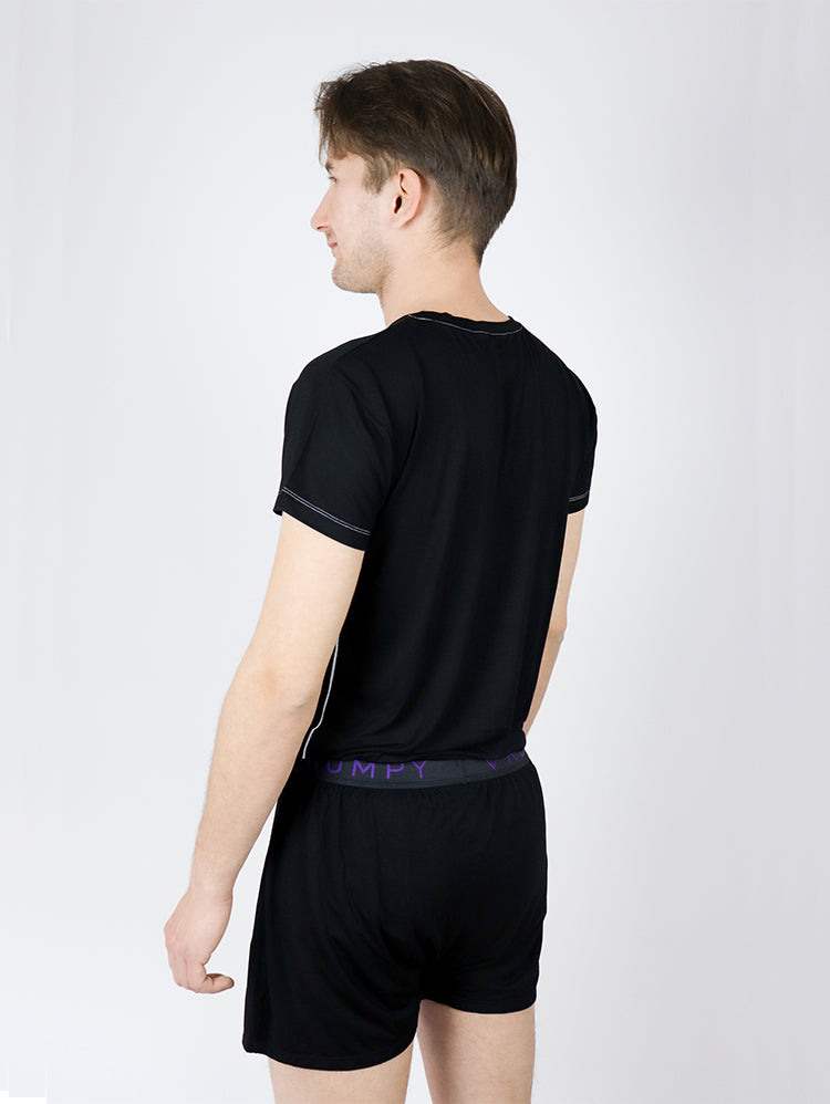 Bamboo Boxer Briefs Black with Black Thread