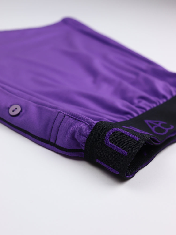 Bamboo Boxer Briefs Purple with Black Thread