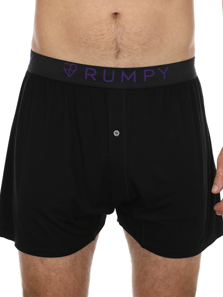 Bamboo Boxer Briefs Black with Black Thread
