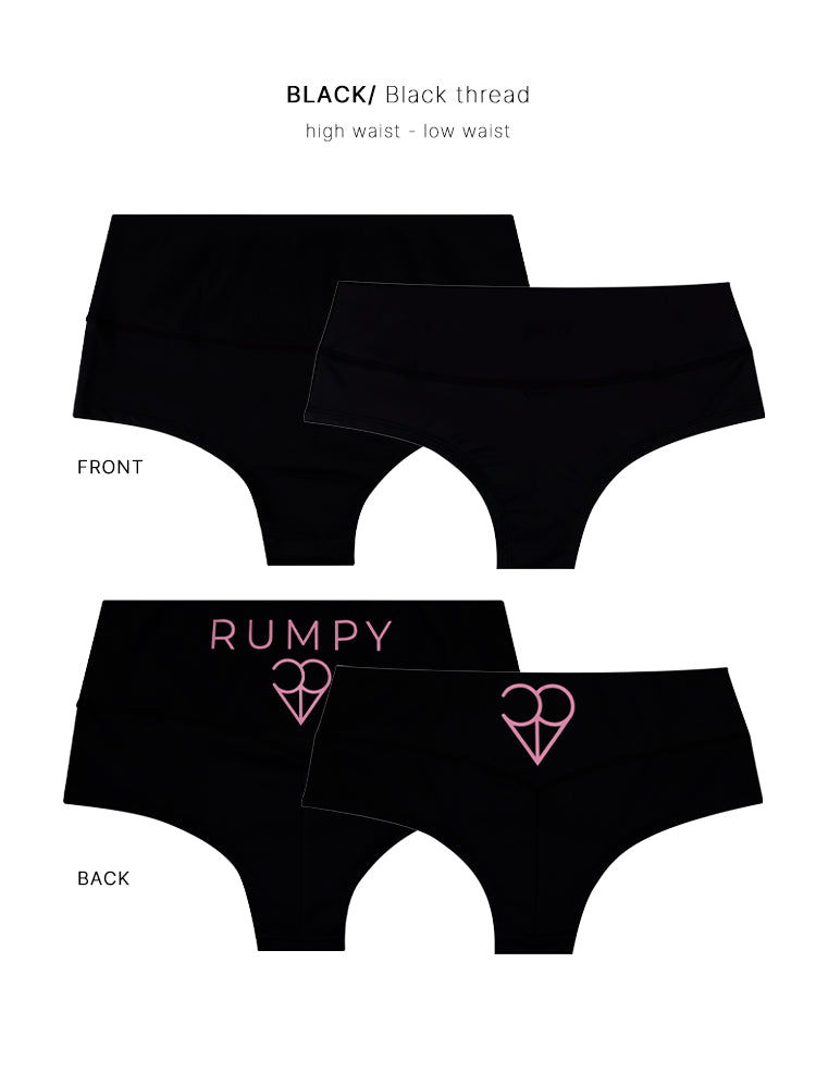 Black hotpants front and back