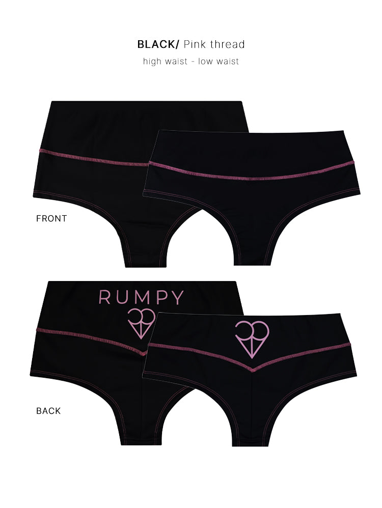 Black hotpants high and low
