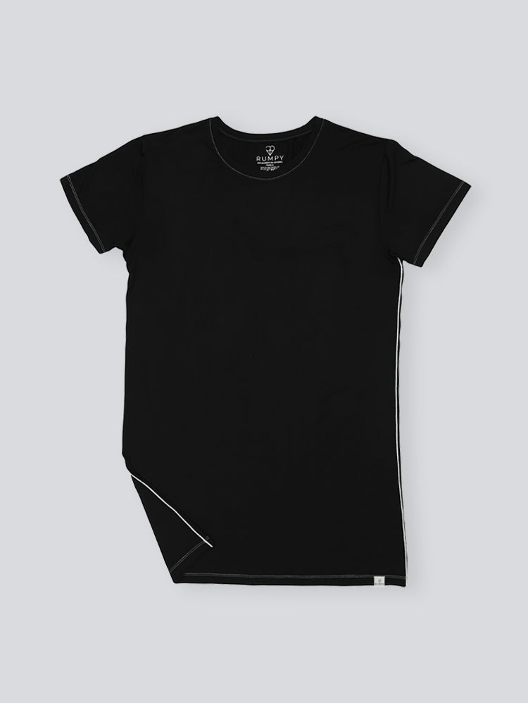 Rumpy mens tall undershirts Long AF Crew#color_black-with-white-thread