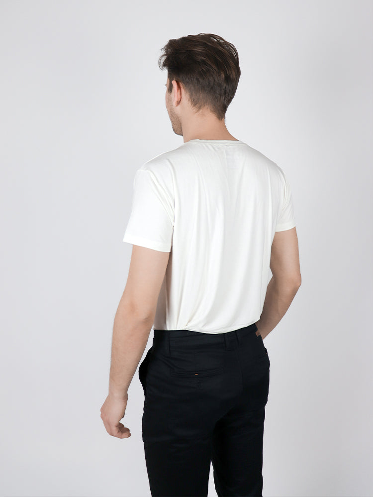 Rumpy Bamboo Men Undershirt Long AF Crew#color_white-with-white-thread