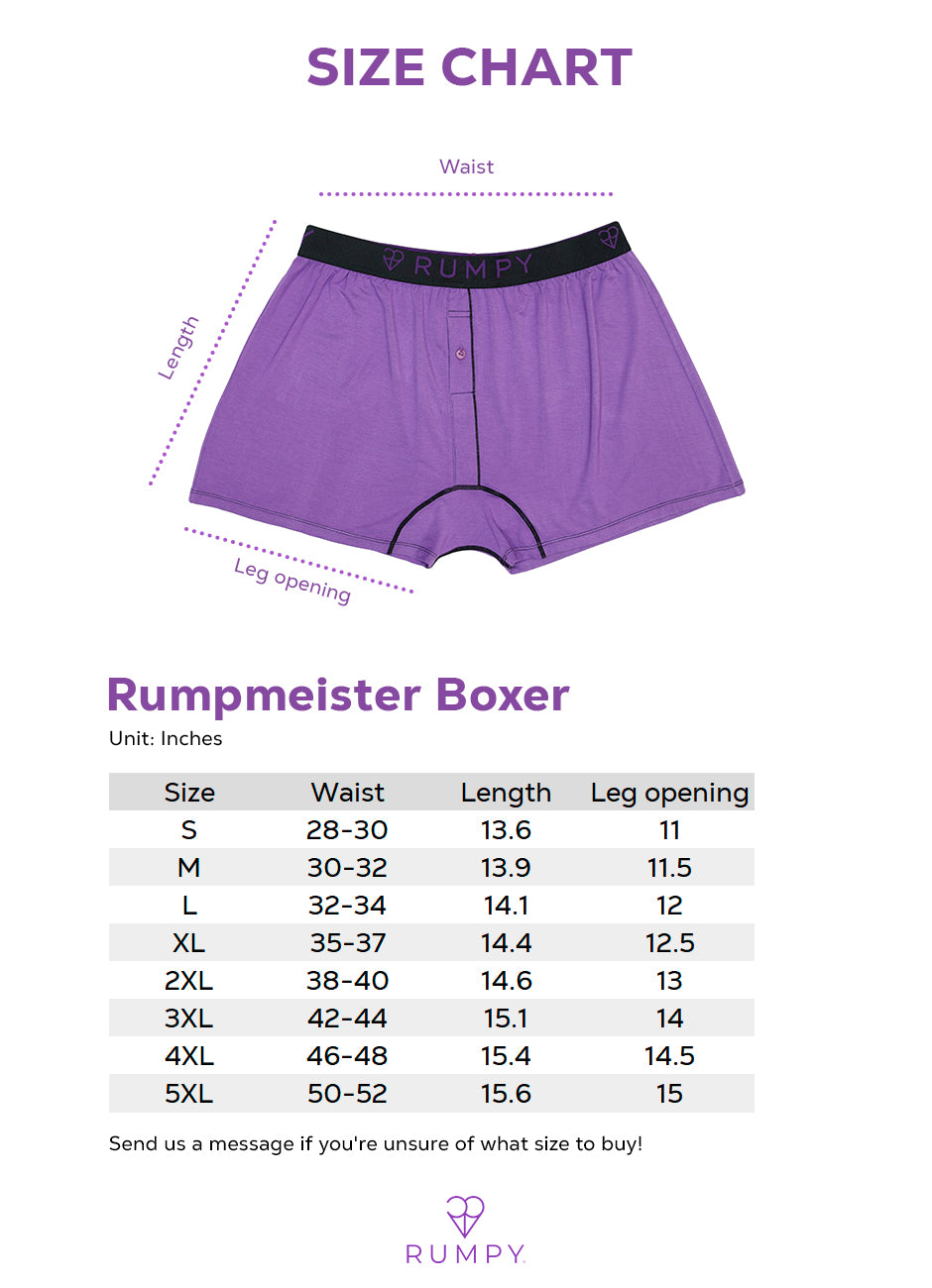 Boxer Briefs Size Chart